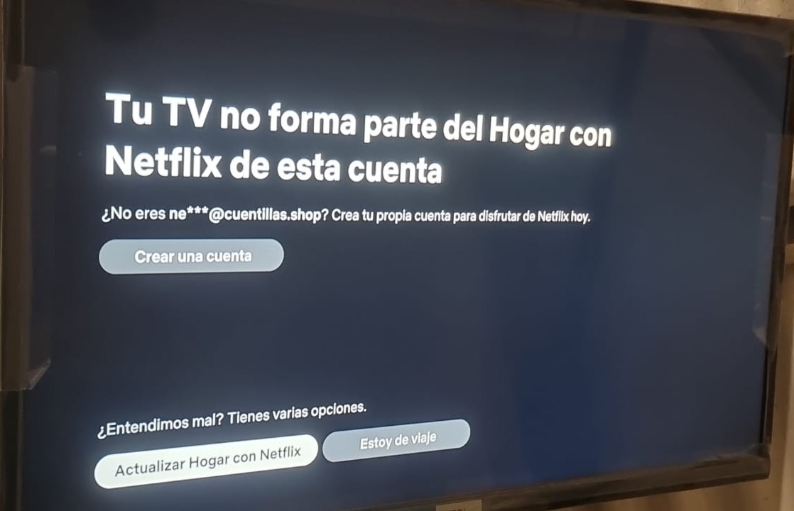 Mensaje típico de Netflix